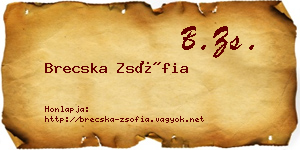 Brecska Zsófia névjegykártya