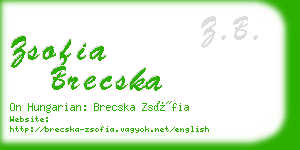 zsofia brecska business card